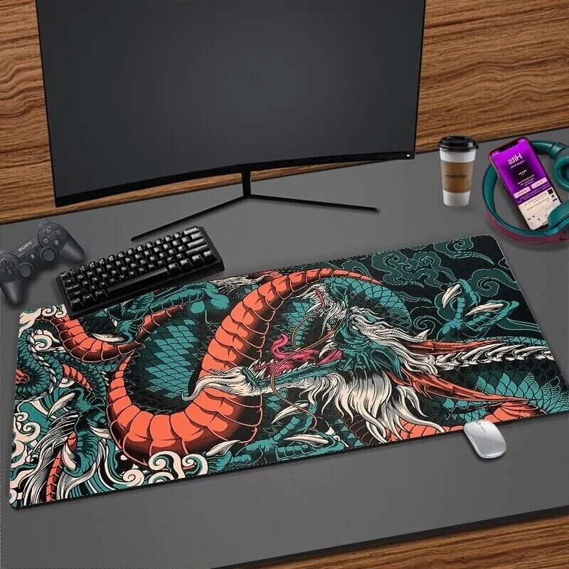Large Japanese Dragon Gaming Mousepad