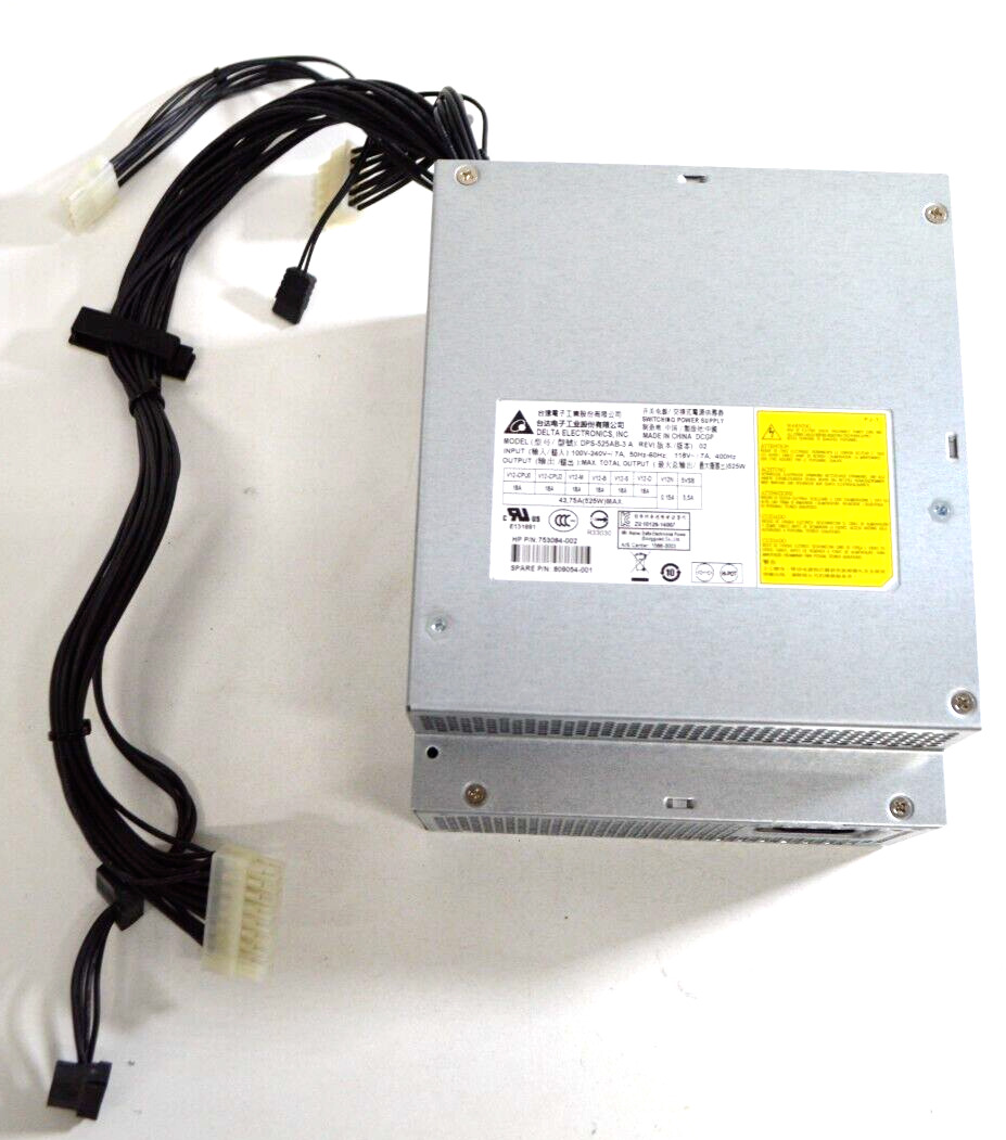 HP 753084-002 525-Watts Power Supply for Z440 Workstation DPS-525AB-3 A