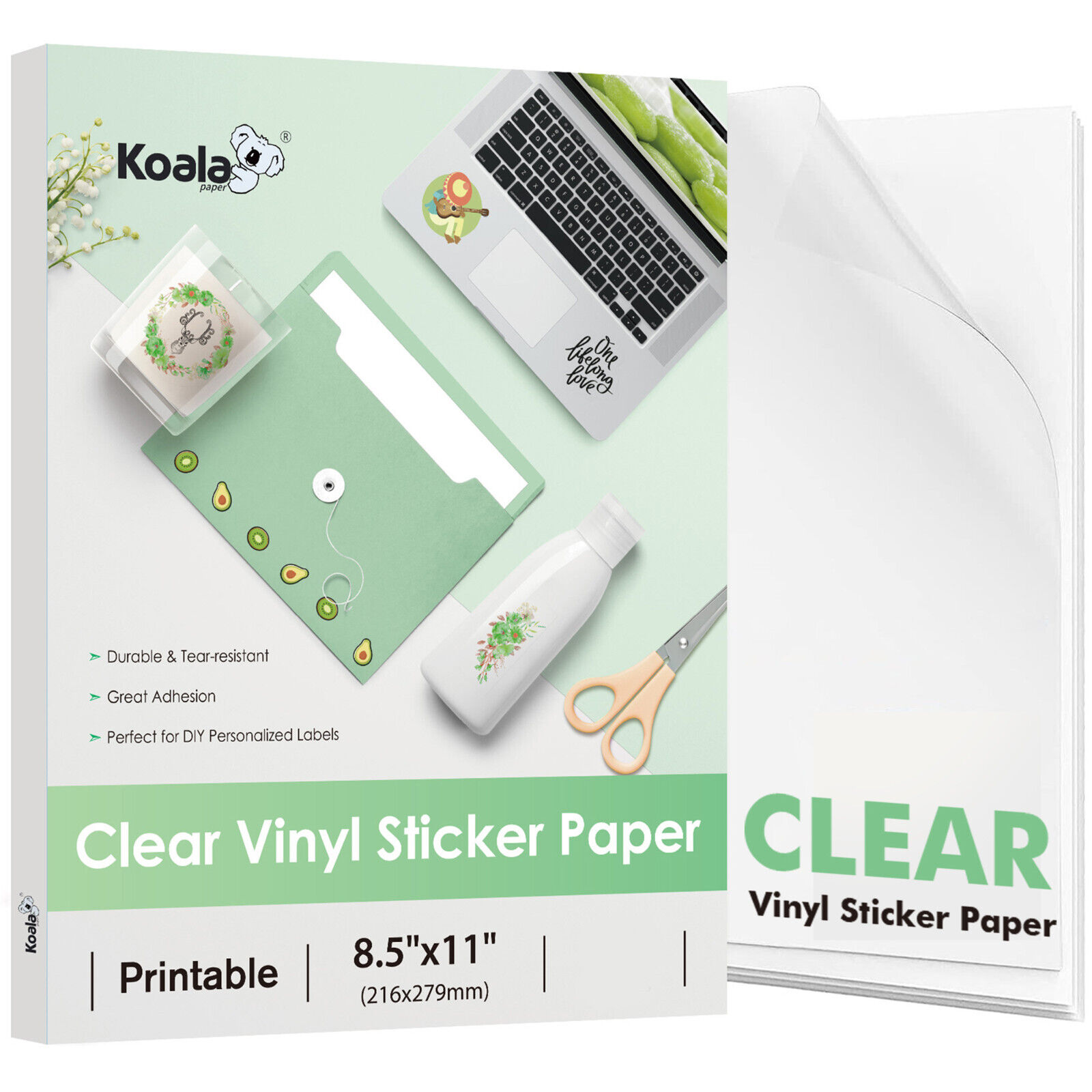 Lot 15-50-150 Pk Koala Clear Sticker Paper Inkjet Printable Vinyl Sticker Paper