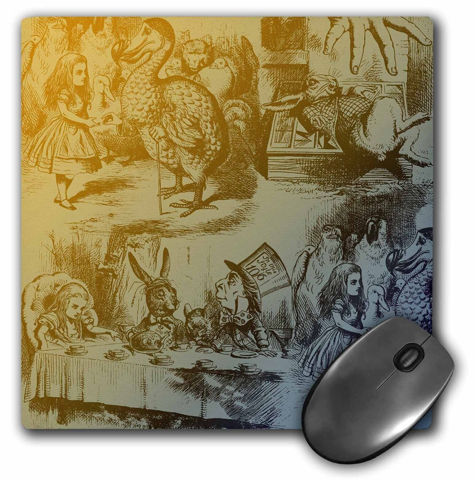 3dRose Alice in Wonderland Collage Art MousePad