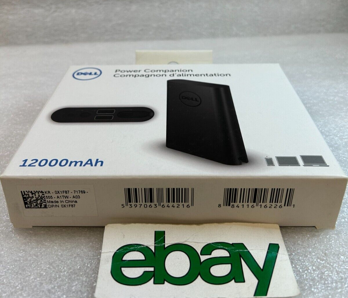 NEW Dell Power Companion 4 Cell 12000mAh Portable Power Bank External Battery