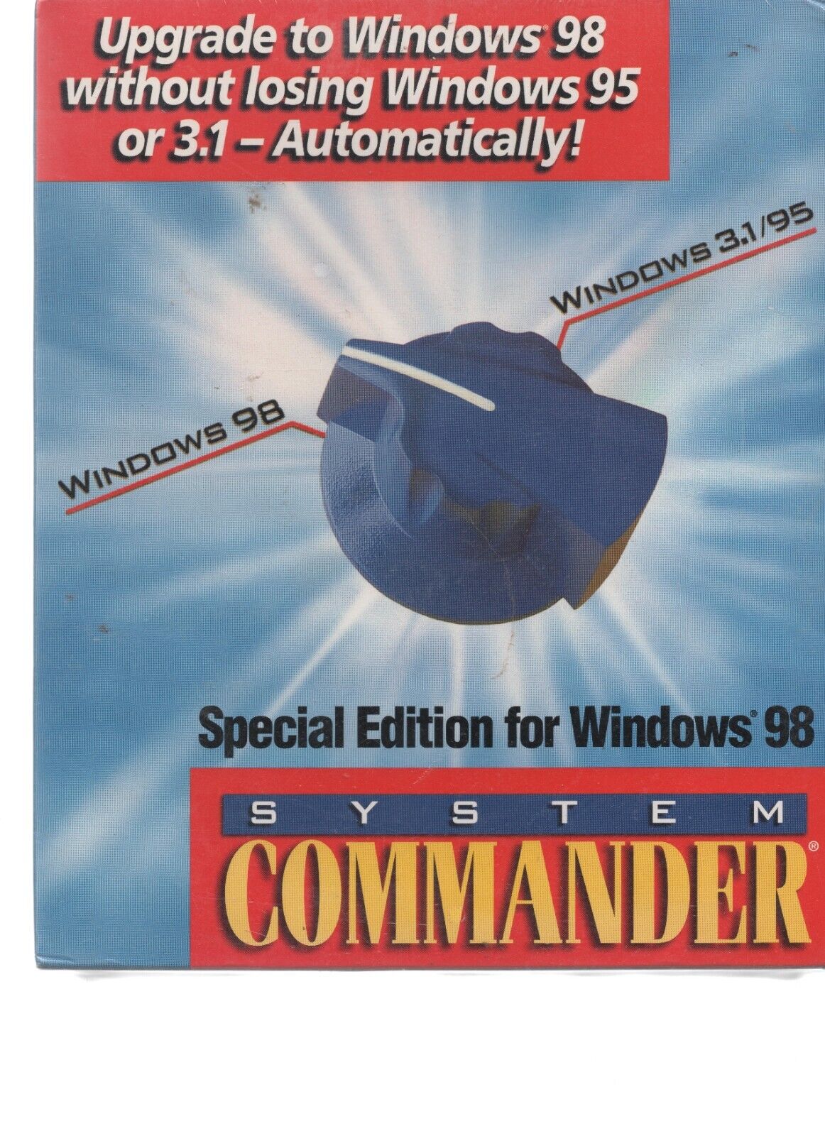 New SYSTEM COMMANDER SPECIAL EDITION FOR WINDOWS 98 Upgrade Windows 95 3.1 Seal