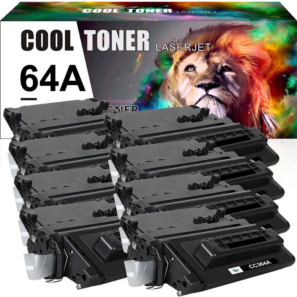 8 x Toner Compatible With HP 64A CC364A LaserJet P4014dn P4015n P4015x P4515