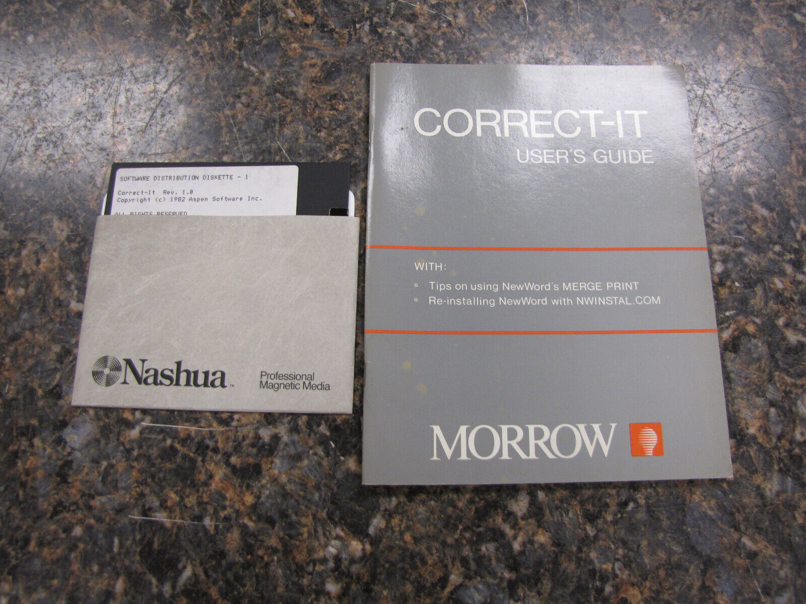 Vintage Morrow Designs Correct-It User's Guide & Disk software