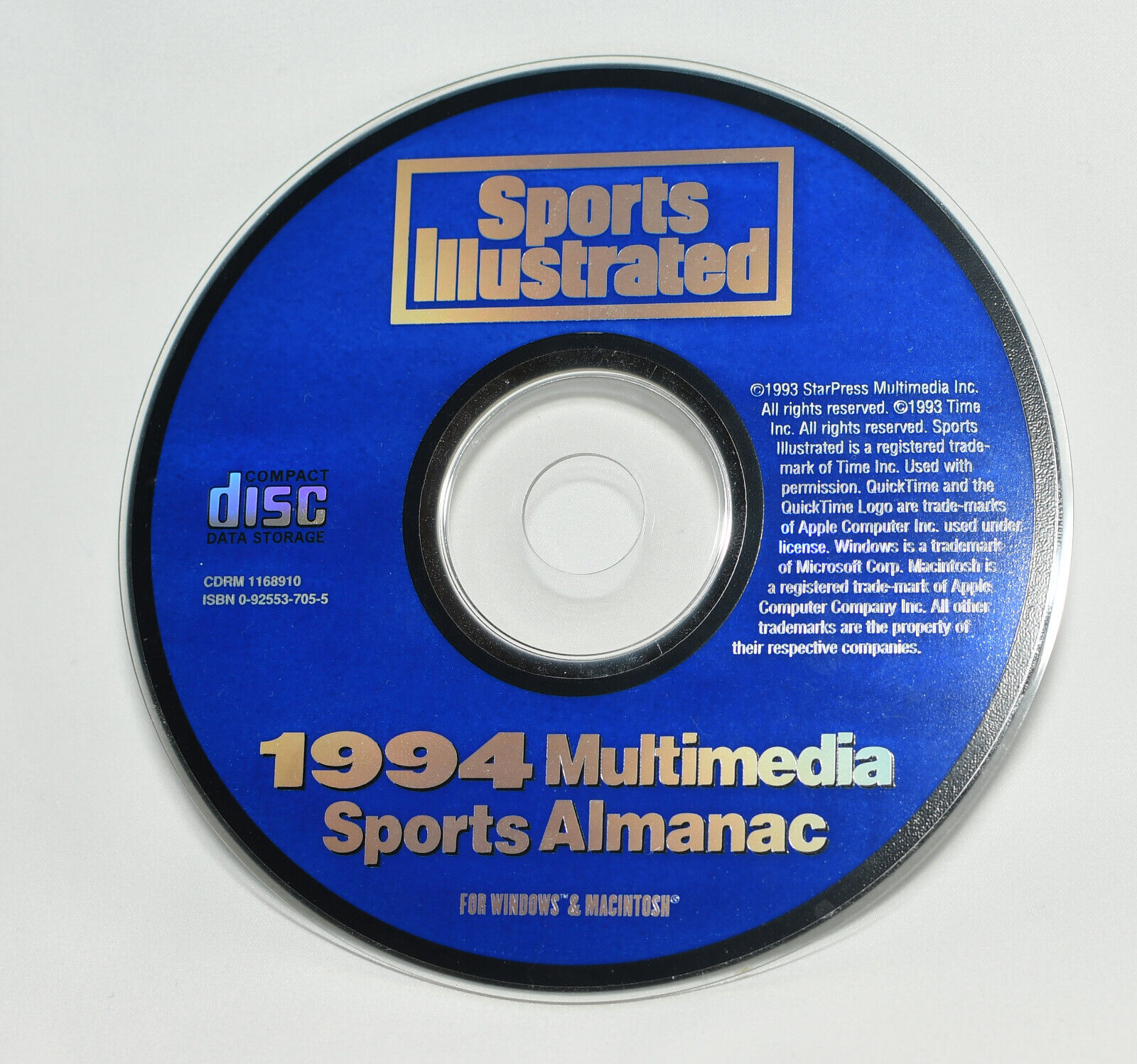 Sports Illustrated 1994 Multimedia Sports Almanac - CD-ROM Computer PC CD