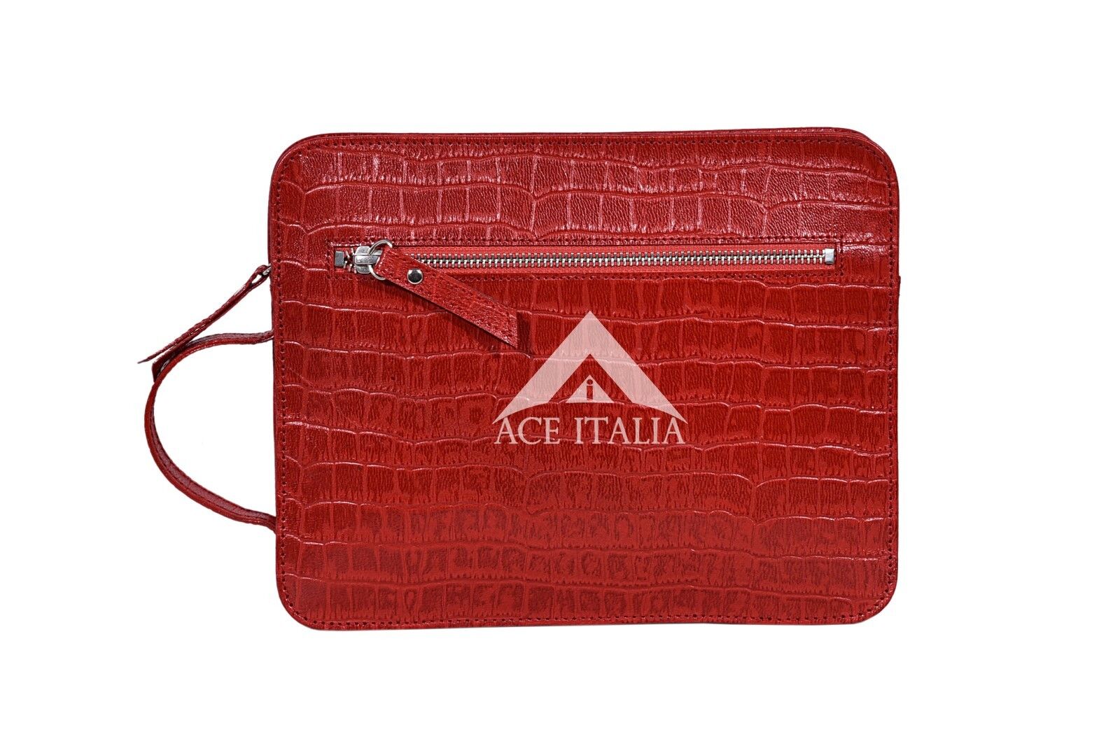 IPAD Red Crocodile Print Hand Made Bag Good Quality Real Leather iPAD Pouch 4040