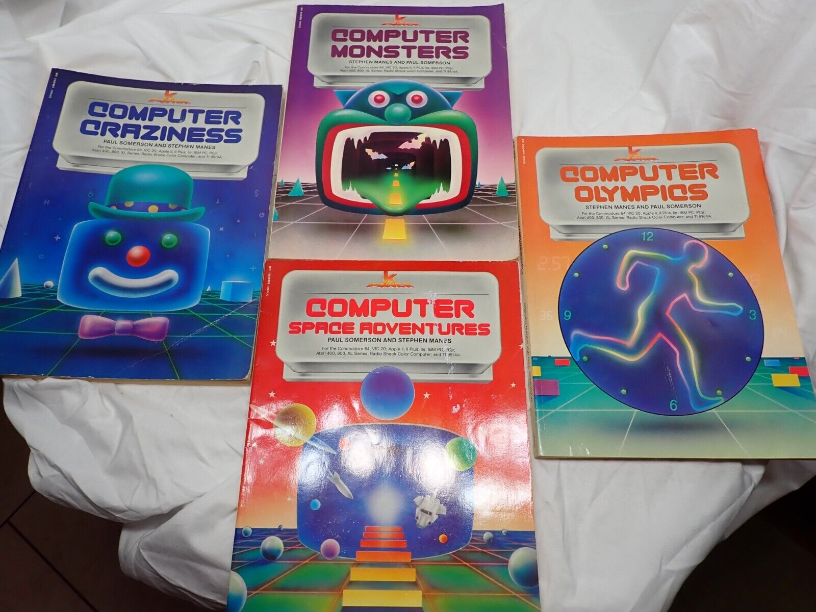 Rare 4 Vintage 1984 K Power Computer program paperback books Manes + Somerson