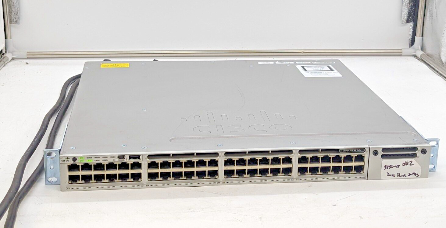 Cisco WS-C3850-48P-S V3 3850 Series Switch With  Dual Power Supply 715w x2