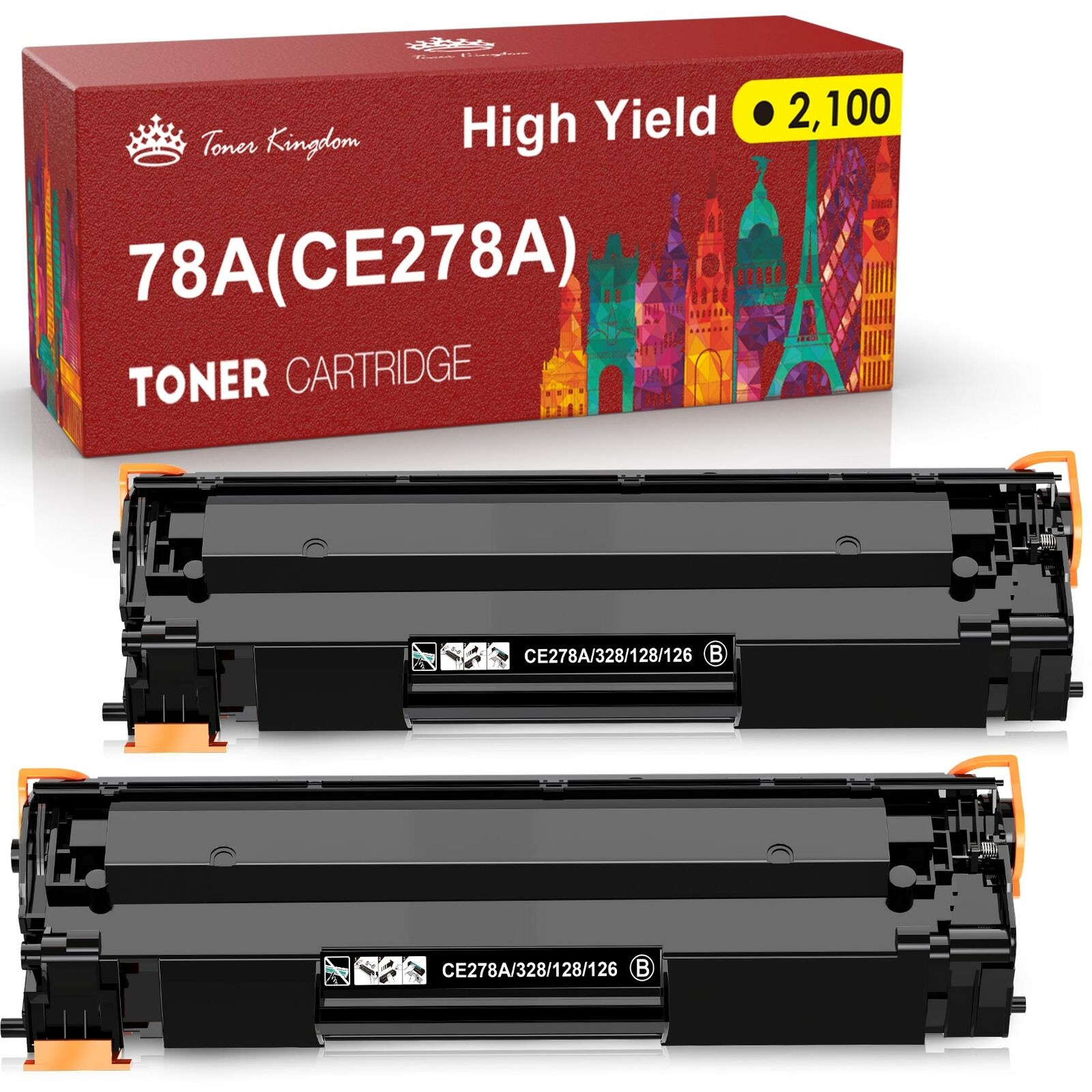 2x 78A CE278A Toner Cartridge Fits For HP LaserJet Pro P1606DN P1566 M1536DNF 