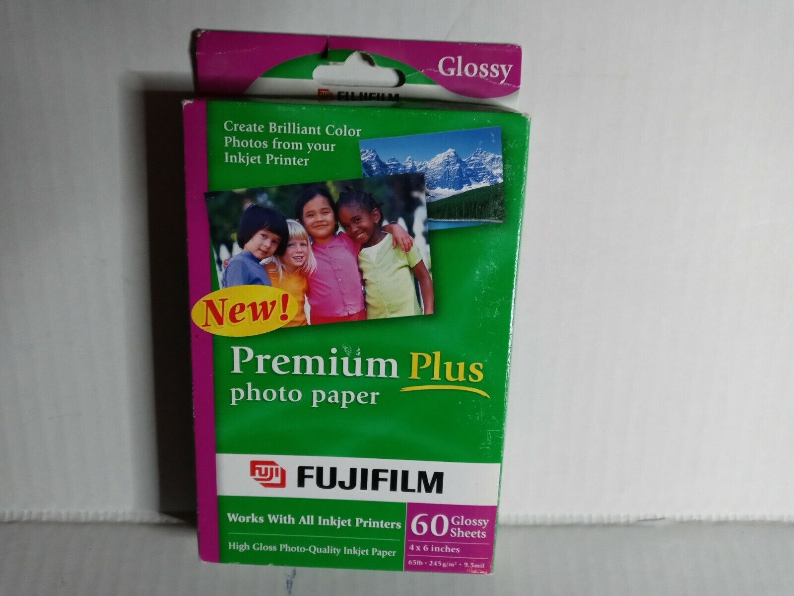 New Fujifilm Premium Plus Photo  Inkjet Paper, 60 Glossy Sheets, 4 x 6 inches