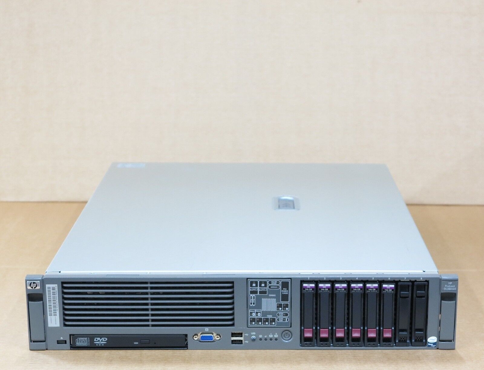 HP ProLiant DL380 G5 2x Intel Quad-Core E5450 3Ghz 16Gb RAM 6x 146Gb 10k SAS