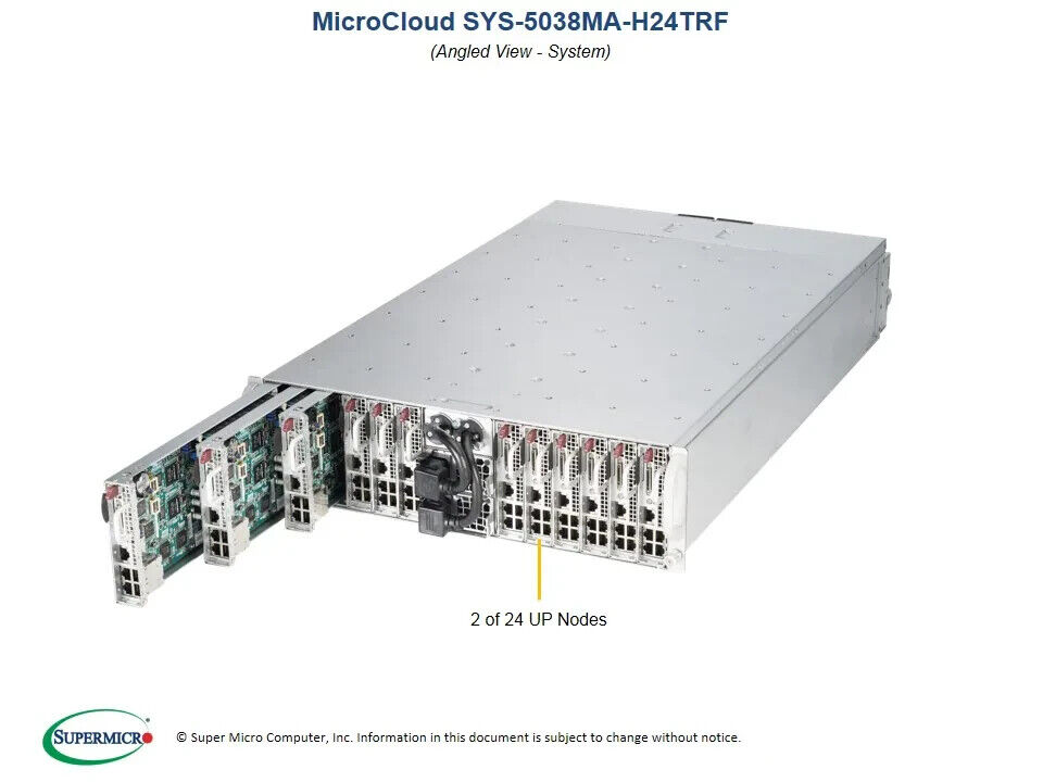 Supermicro SYS-5038MA-H24TRF 3U 12-Node Barebones Server NEW IN STOCK 5 Year Wty