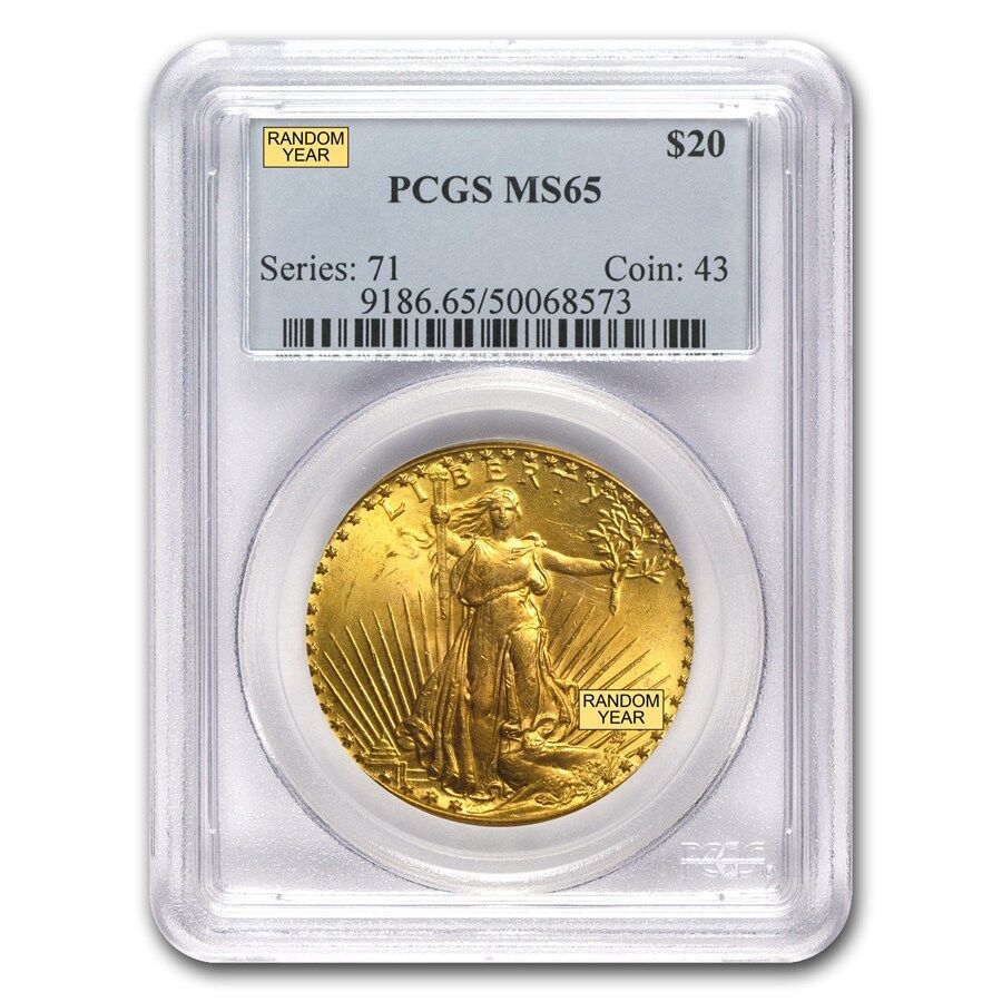$20 Saint-Gaudens Gold Double Eagle MS-65 PCGS (Random) - SKU #7225