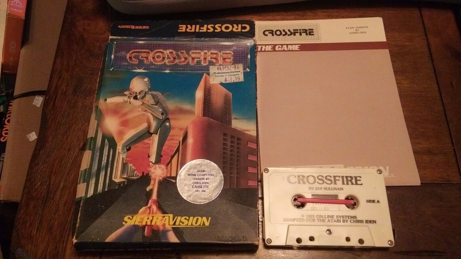 Crossfire Atari 400/800 Cassette, Vintage 1981,