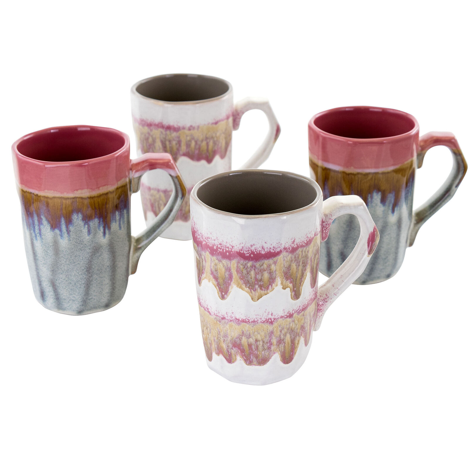 Gibson Home Everest Glaze 4 Piece 12 Ounce Stoneware Mug Set in Assorted Colors