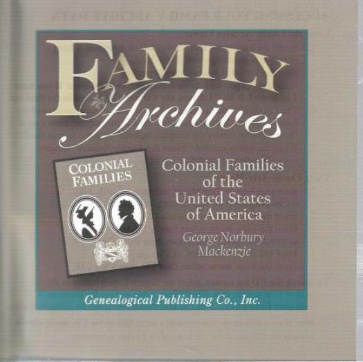 Family Archives Colonial Families Of The United States Of America PC CD research