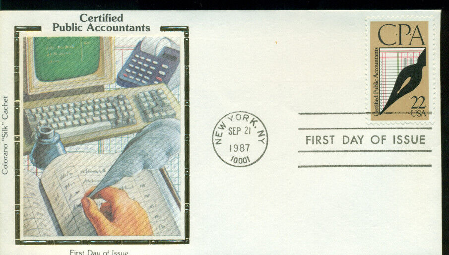 1987 First Day of Issue - honoring CPA\'s - Colorano Silk