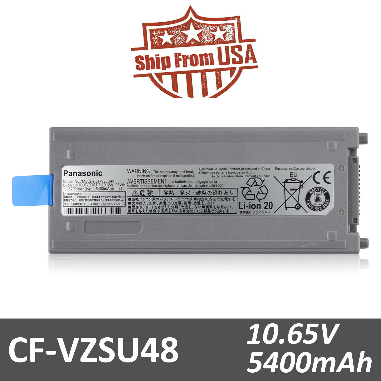 Genuine OEM CF-19 Battery for Panasonic Toughbook CF-VZSU48 CF-VZSU48U CF-VZSU50