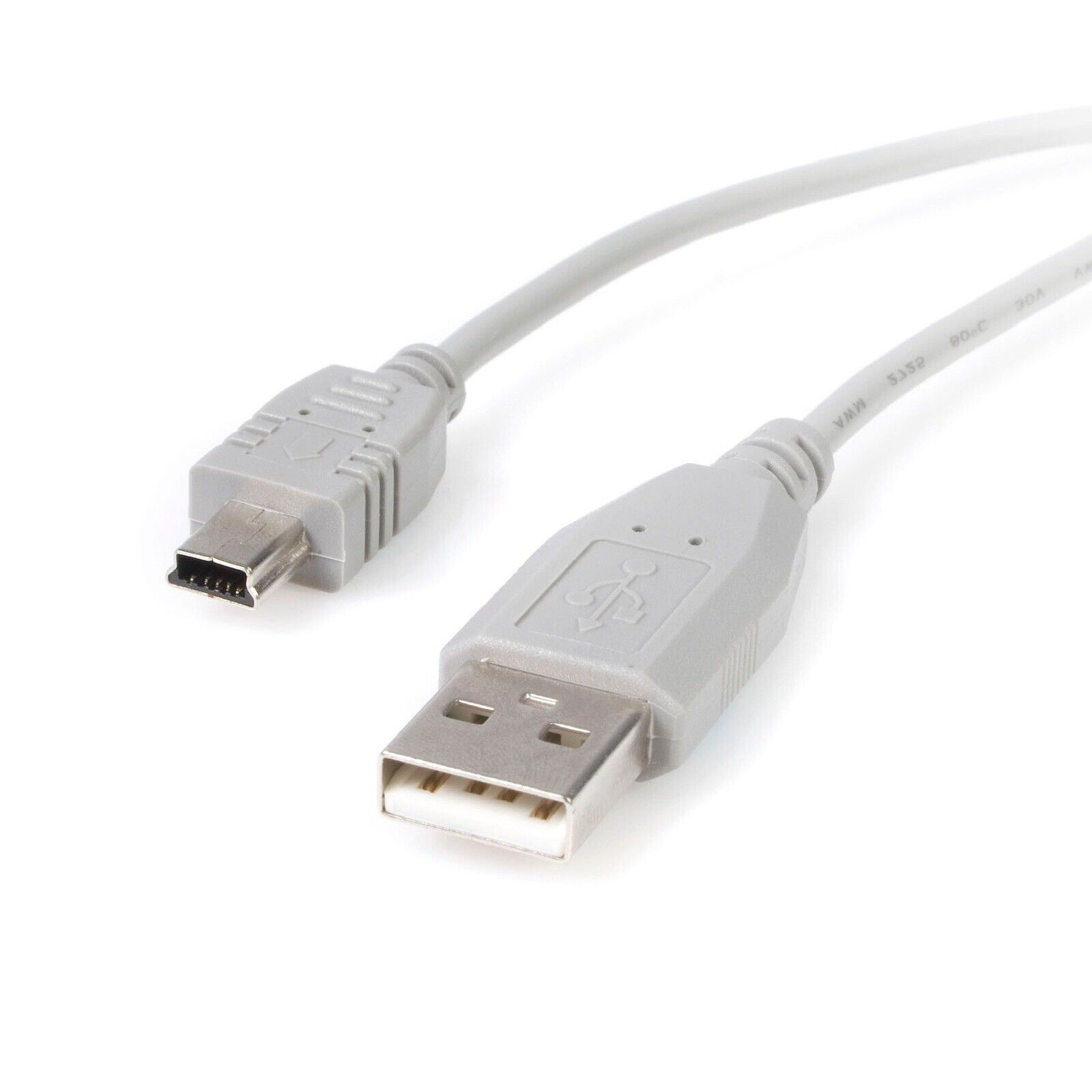 4’ White USB to Mini B Cable computers, printers, and other devices Used