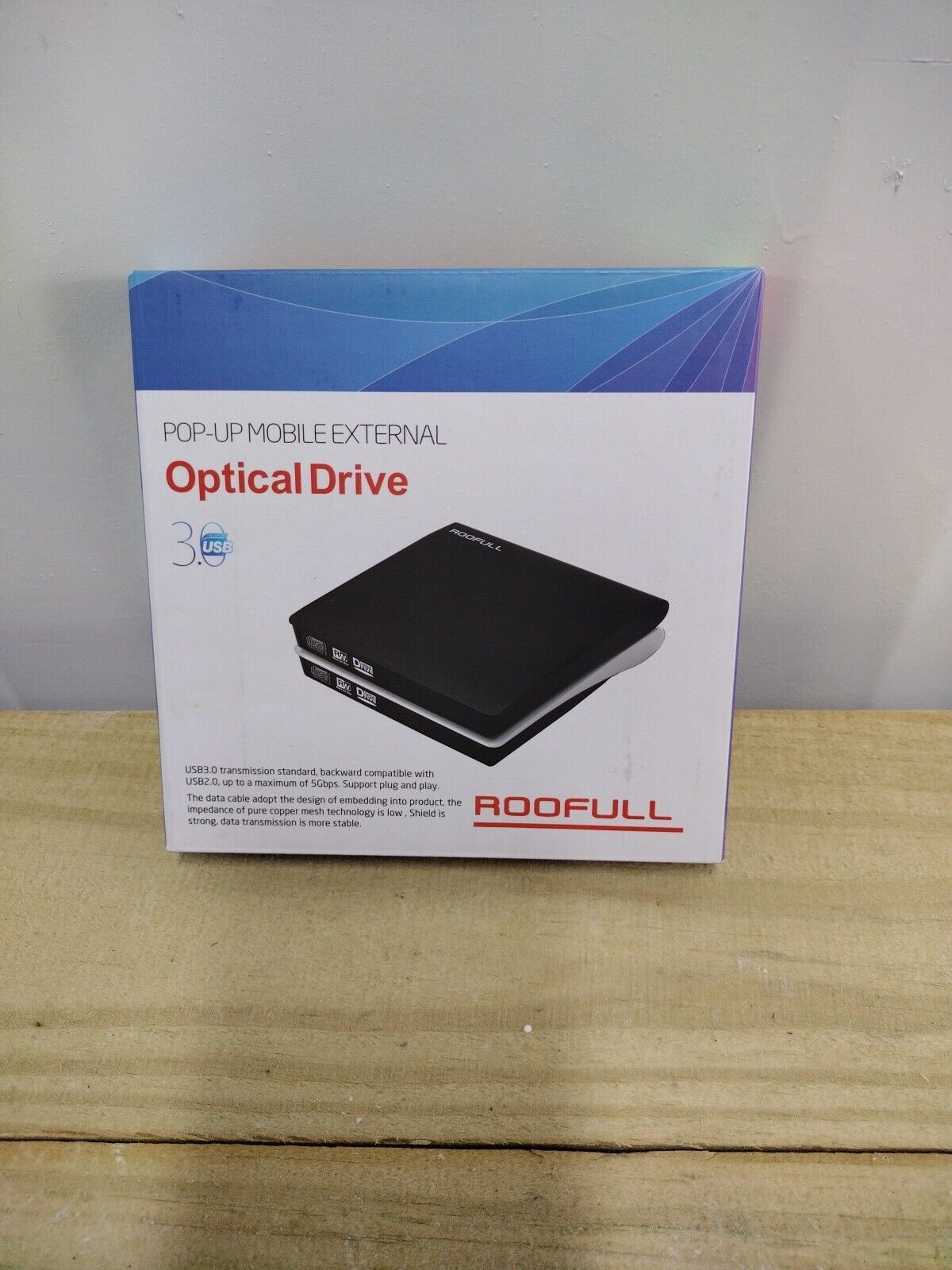 Roofull Pop-Up Mobile External Optical Drive 3.0 USB 5Gbps OPEN BOX DISCOUNT