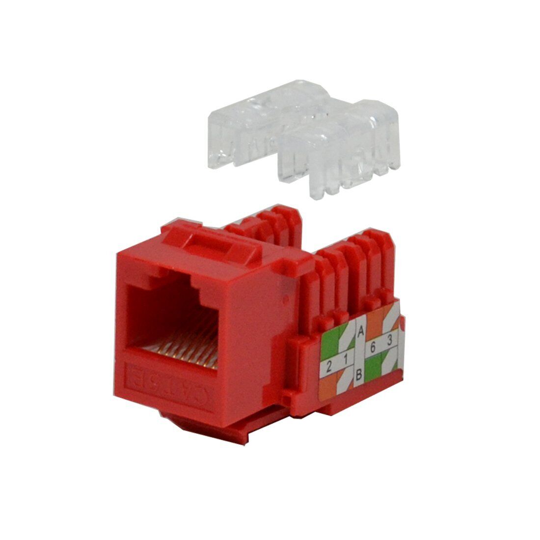 Logico Keystone Jack Cat5e Red Network Ethernet 110 Punchdown 8P8C Wholesale