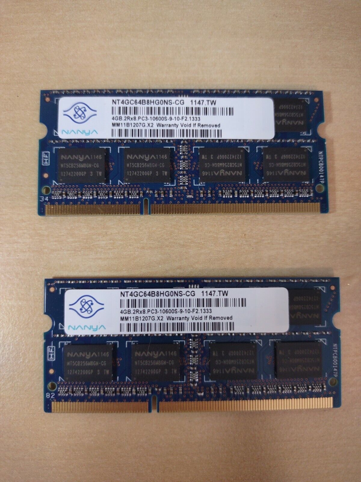 Nanya 8GB (2x4GB) PC3L-12800S DDR3 SODIMM Laptop Memory RAM NT4GC64C88B1NS-DI