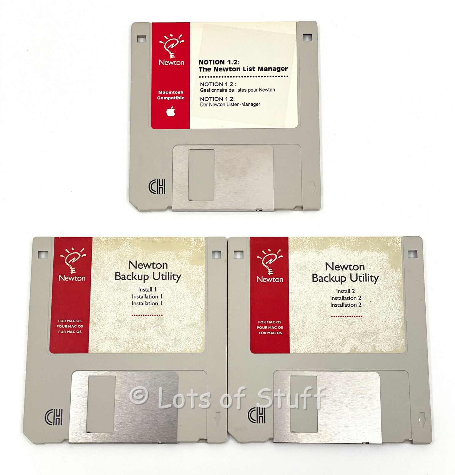 Apple Newton Backup Utility & Notion 1.2 The Newton List Manager On Floppies