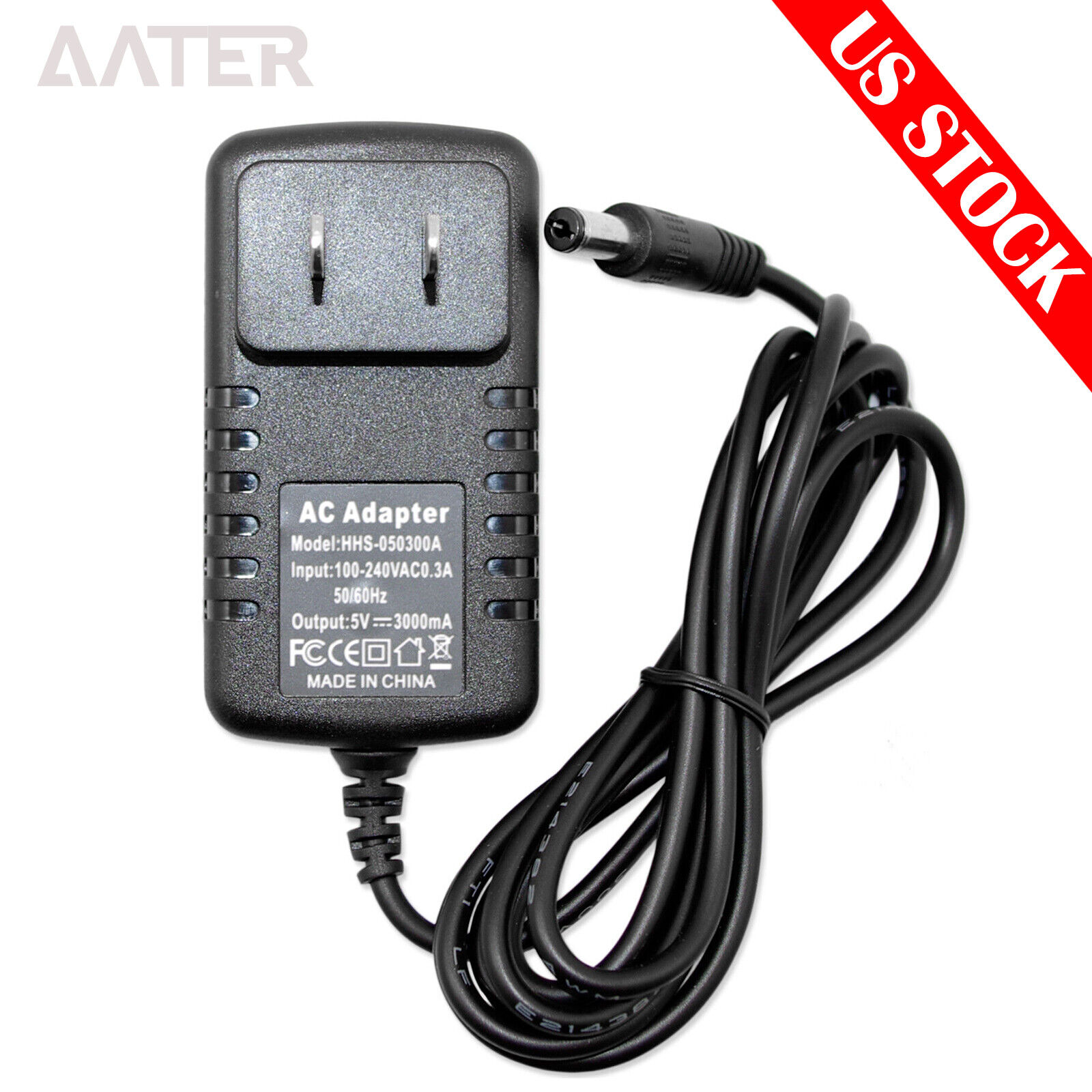 AC Converter Adapter DC 5V 3A Power Supply Charger 5.5mm x 2.1mm US 3000mA