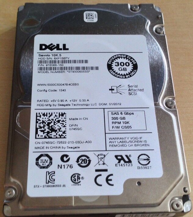 DELL ST9300605SS 745GC 10K.5 300GB 2.5'' SAS Hard Drive
