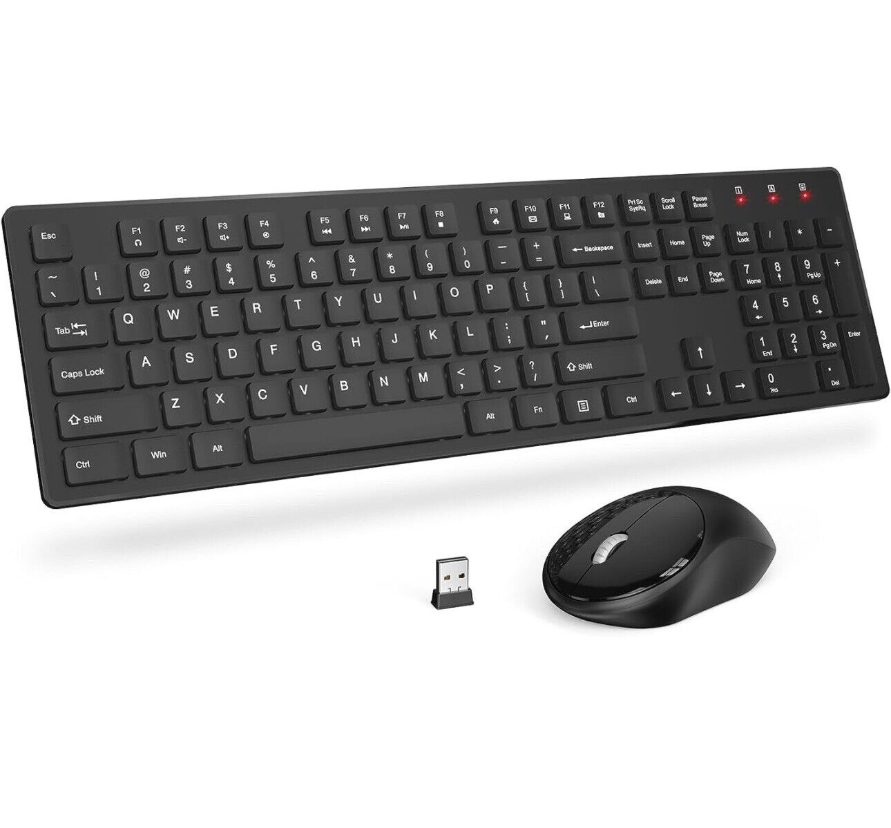 Wireless Keyboard and Mouse, Trueque Silent 2.4GHz Cordless Full Size USB Key...