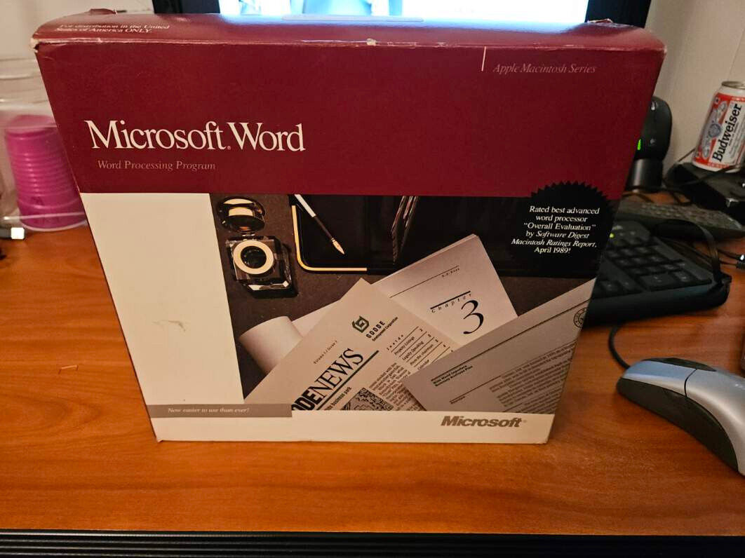 Microsoft Word 4.0 MAC with serial - complete in box