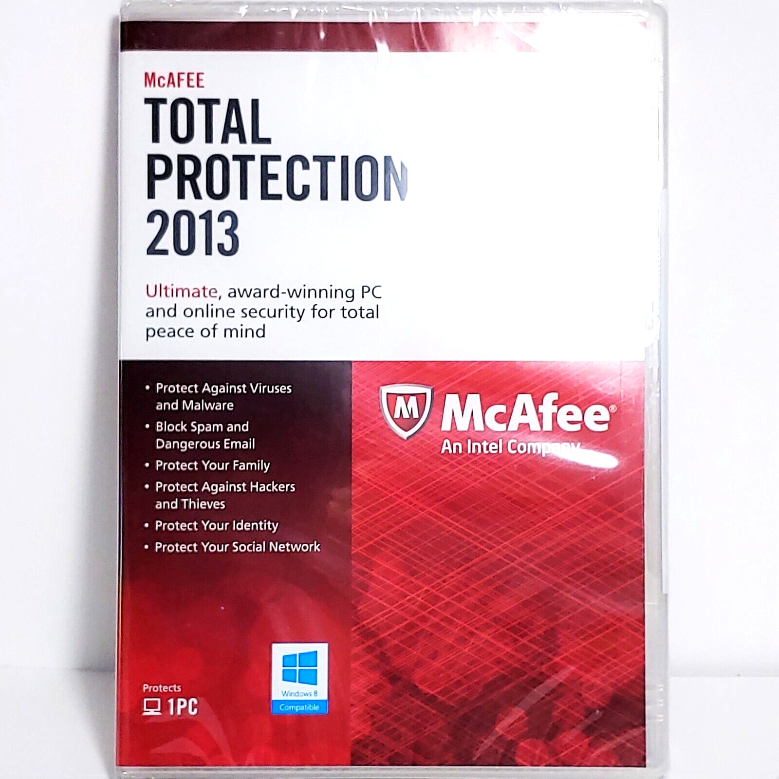 McAFEE MTP13EMB1RAAN Total Protection 2013 for 1PC NEW SEALED Ultimate Security 