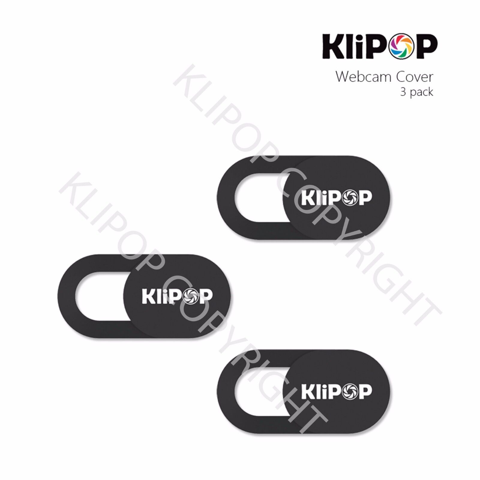 3Pcs/Pack KLIPOP Plastic Webcam Privacy Camera Lens Cover for iPhone/Laptops