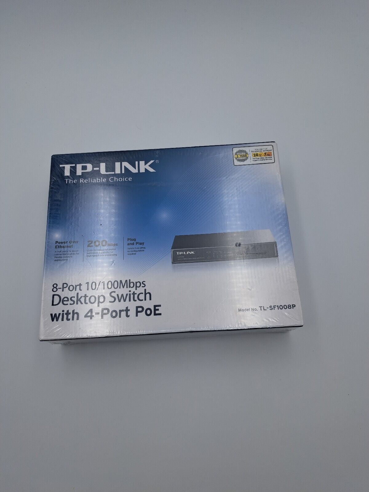 TP-Link  TL-SF1008P 8-Port 10/100Mbps Desktop Switch with 4-Port PoE