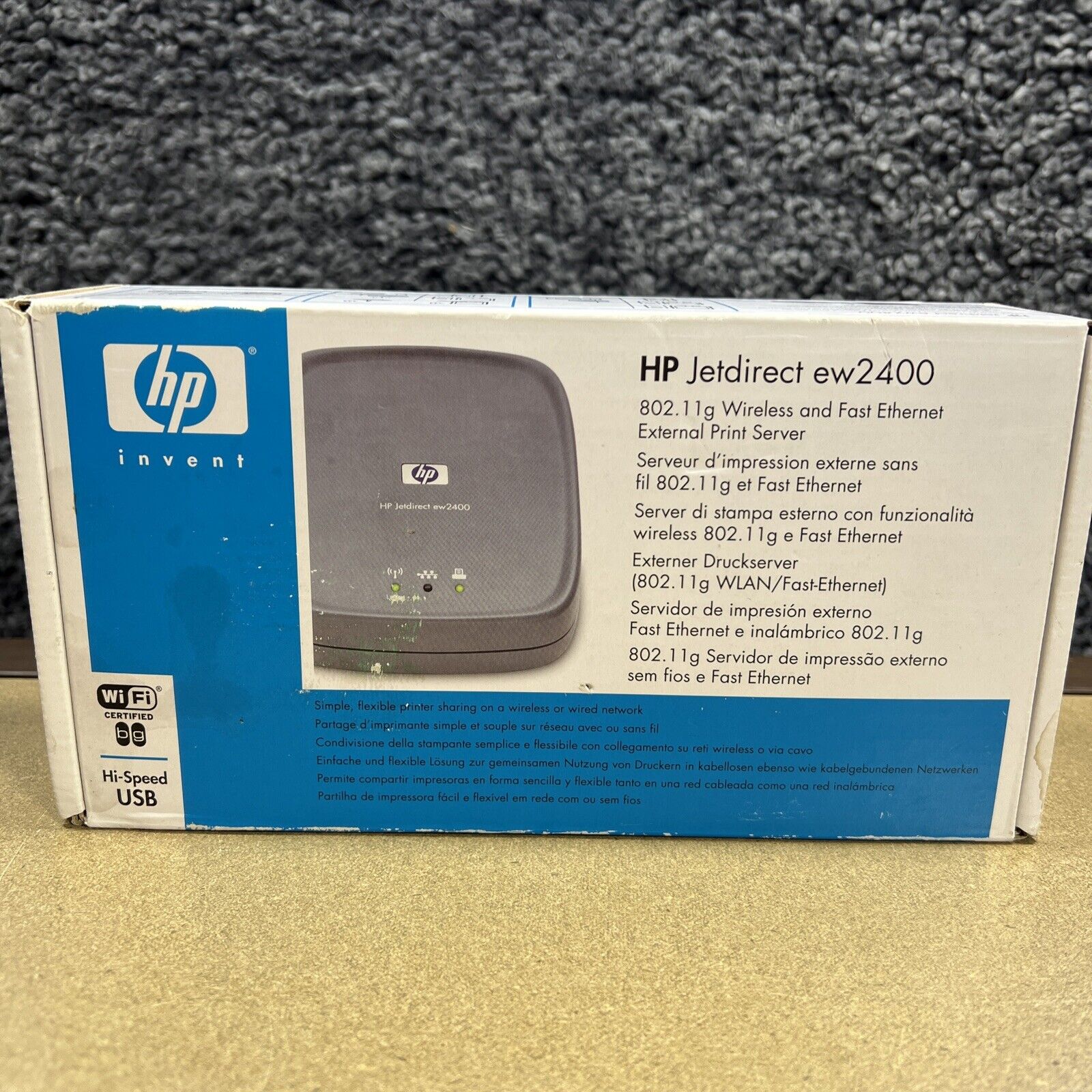 HP JETDIRECT EW2400 WIRELESS ETHERNET EXTERNAL PRINT SERVER FACTORY SEALED