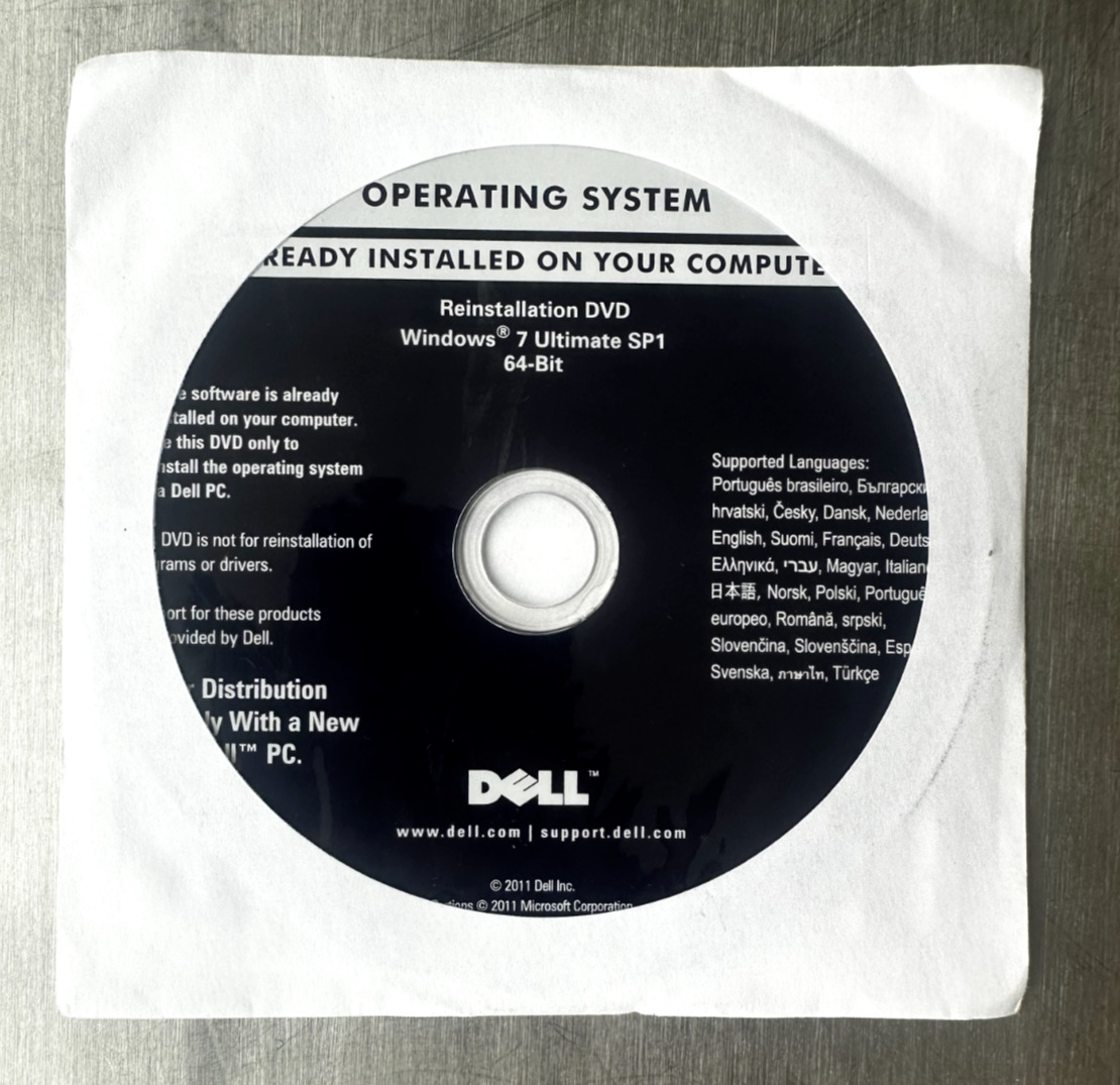 Windows 7 Ultimate SP1 64-Bit Dell Reinstallation DVD