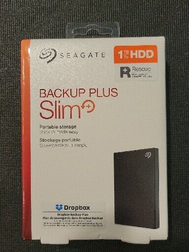 Seagate Backup Plus Slim Portable 1TB External Hard Drive USB 3.0 - Brand New