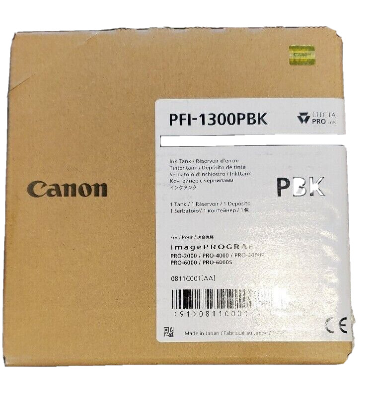 NEW OEM Canon PFI-1300 330ml Photo Black Pigment Ink Tank for imagePROGRAF PRO