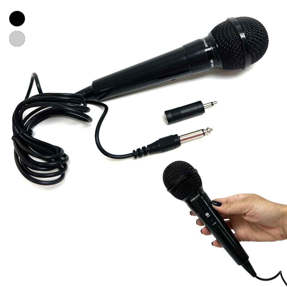 Dynamic Vocal Microphone Handheld Karaoke DJ Mic 6.3mm 3.5mm Plug On/Off Switch