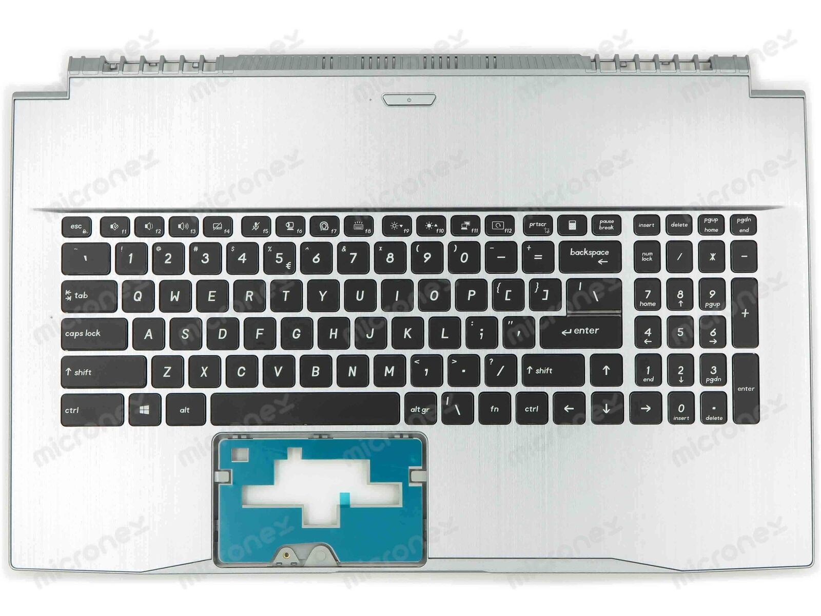 FOR MSI 957-17F33E-C20 Palmrest Keyboard US-International silver