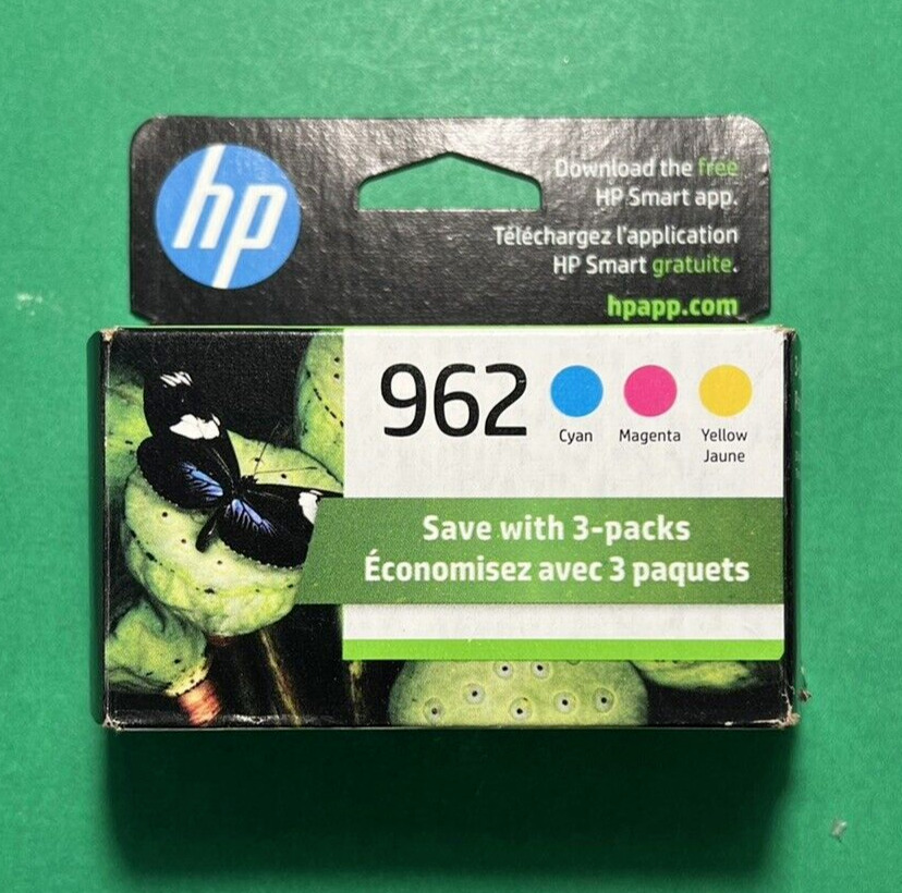 Genuine HP 962 Ink Cartridge Combo-C/M/Y-For HP 9016 9018 9025 Printer-3PK-NEW