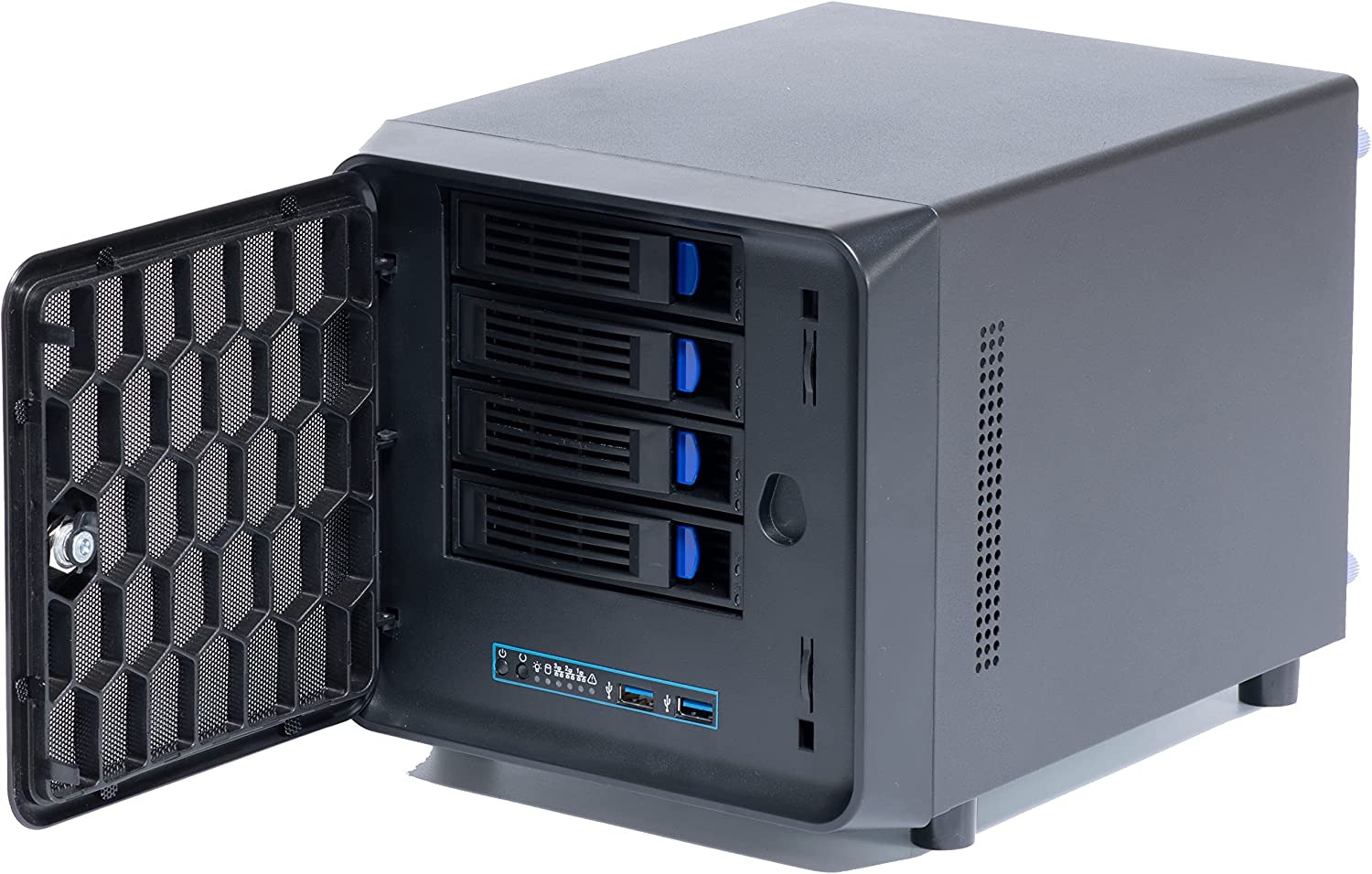 4 + 1 Bay DIY NAS Case,Compatible ITX MB Flex PSU Network Attached Storage 