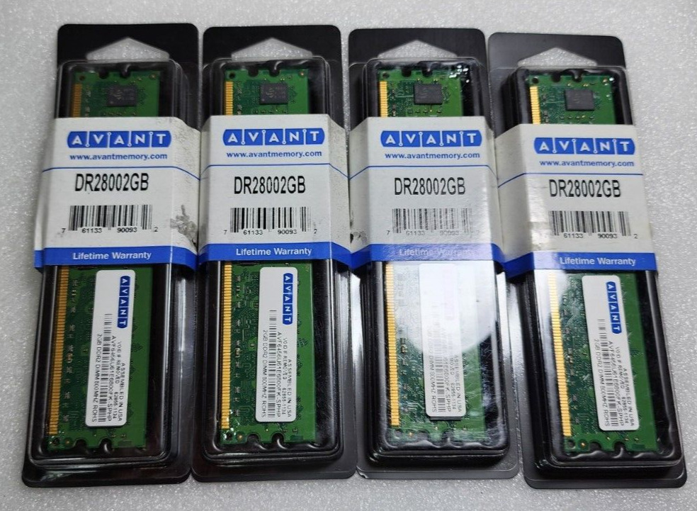 Lot of 4 Rare Avant AVF6456U61E6800FK-SPHP 2GB DDR2 FB DIMM 800MHZ Memory Ram