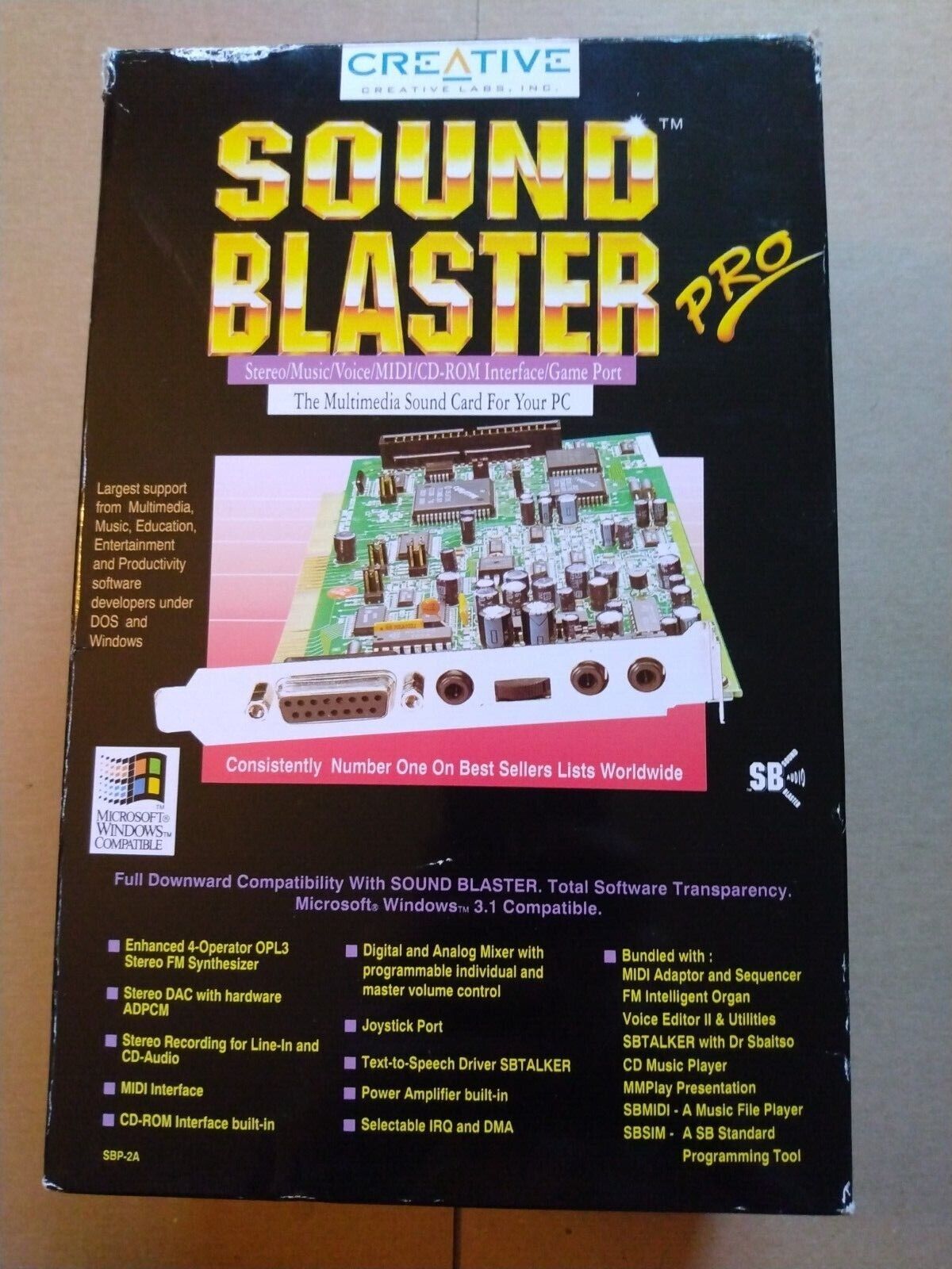 Creative Labs, Inc Sound Blaster PRO 2 CT1600 - RARE  Untested - W/ CIB MIDI KIT