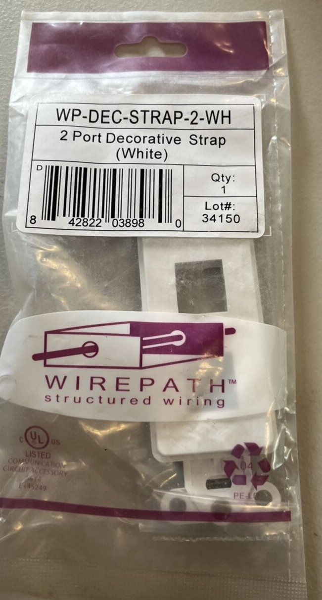 Snapone Wirepath WP-DEC-STRAP-2-WH, 2 port White decorative strap-White.