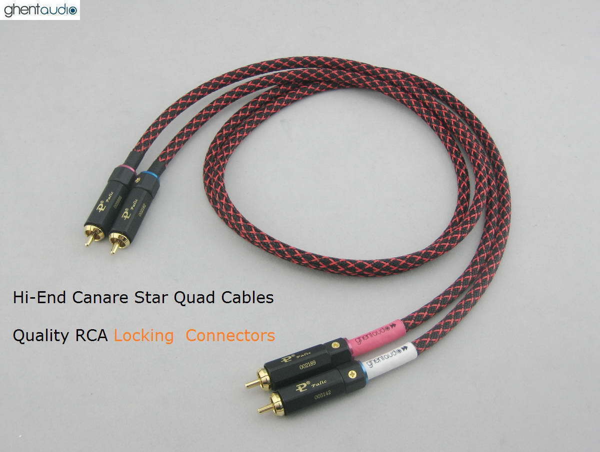 ghentaudio A01P(18cm 7inch)---Canare L-4E6S Locking RCA (M to M) Audio Cables