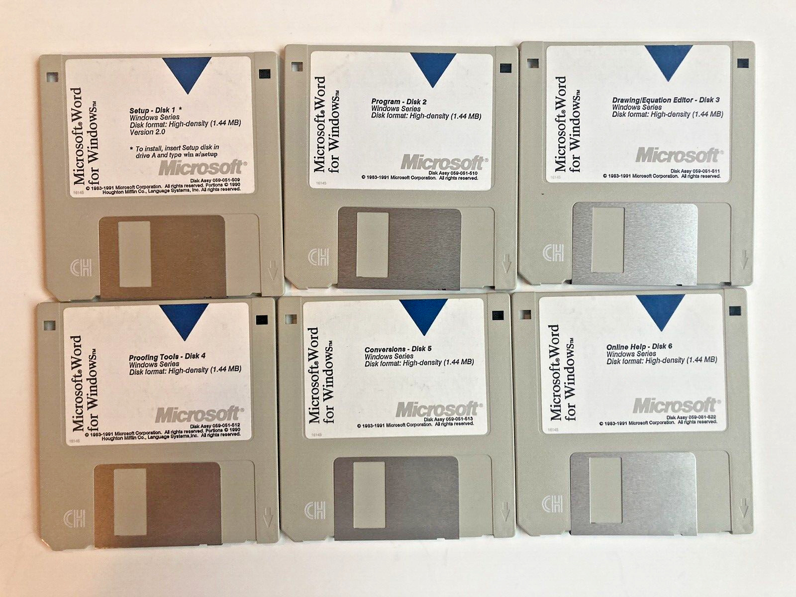 Microsoft Word for Windows 2.0 Floppy Disks 3.5\