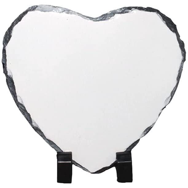 Heart Shaped Sublimation Blank Stone Slate, Customizable with Display Feet
