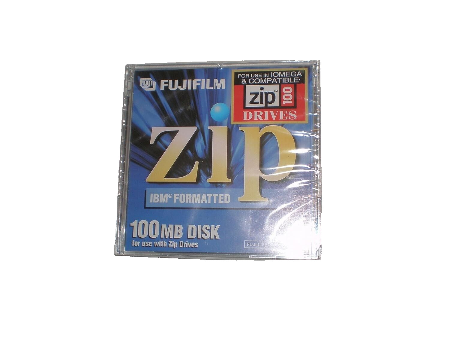 Fujifilm ATOMM Zip Disk 100 MB IBM Formatted- 1 ZIP IN JEWELCASE USE IN  IOMEGA