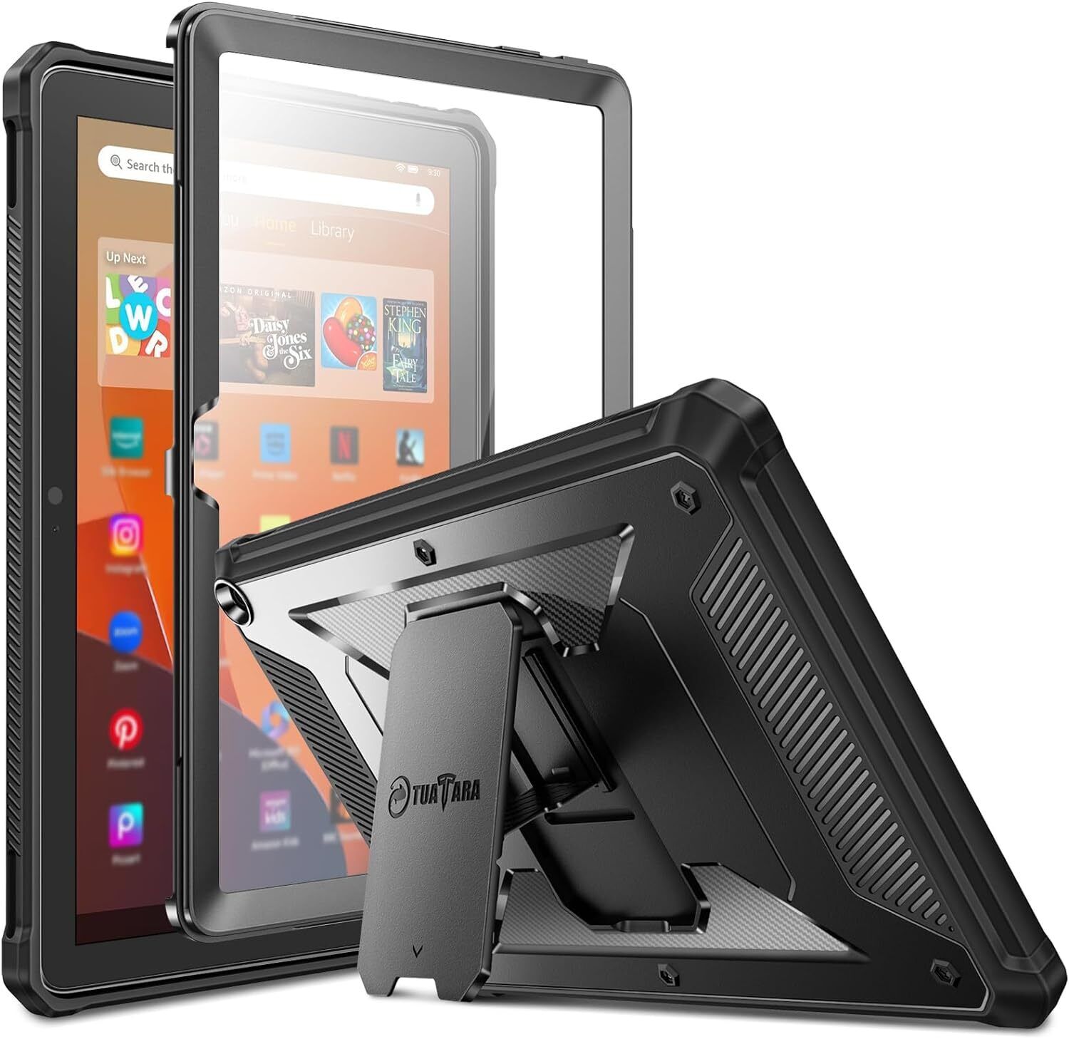 Hybrid Case for Amazon Fire HD 10 Tablet (13th Gen 2023) Rugged Kickstand Cover